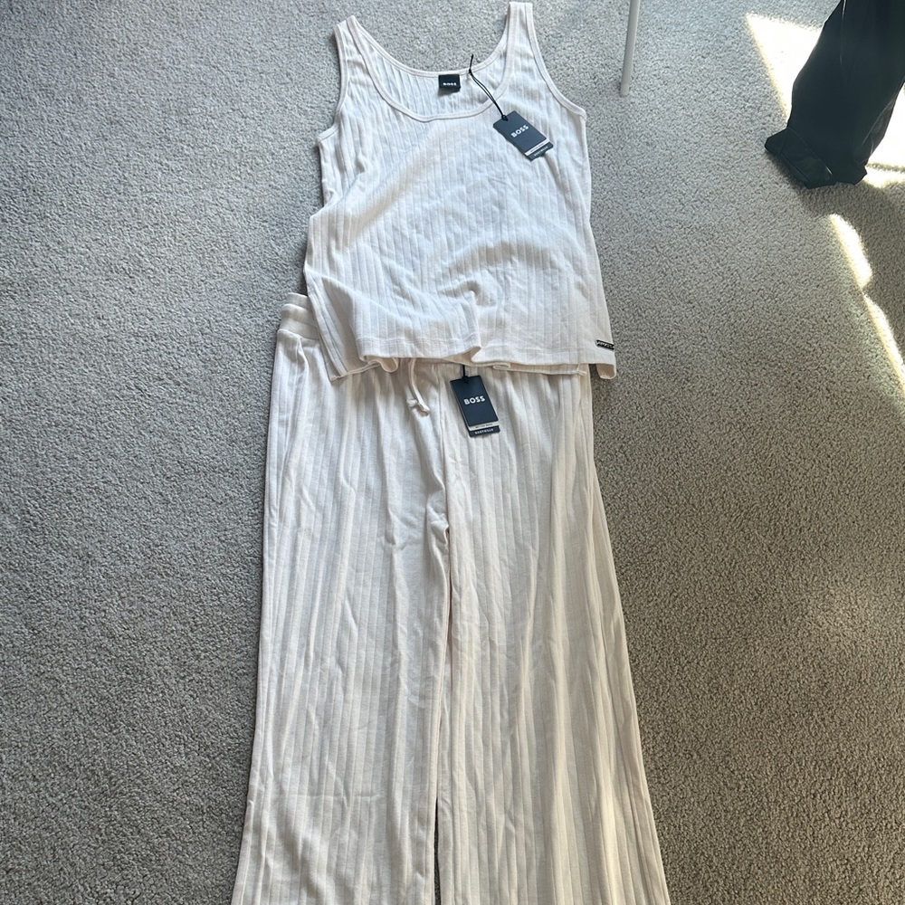 Hugo Boss 100% Cotton ribbed lounge set